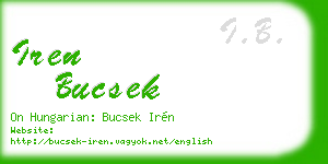 iren bucsek business card