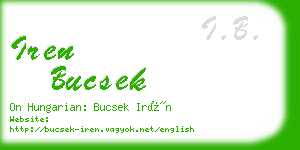 iren bucsek business card